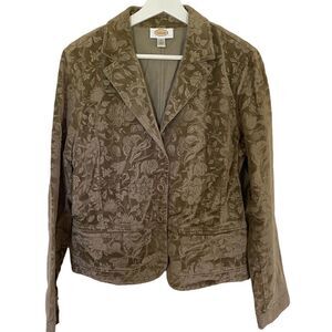 Talbots texturized floral blazer size 12 100% cotton